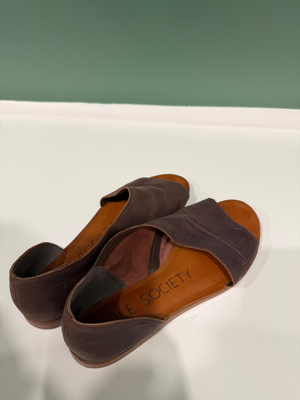 Sole Society Dark Brown Open-Toe Leather Sandals - Picture 2 of 4